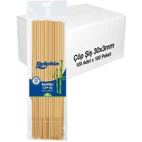 Resim Supertrend Bambu Çöp Şiş 30cm X 3mm 100lü X 100 Paket Koli 
