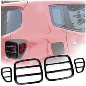 Resim Vkemall 2016-2020 Jeep Renegade Metal Arka Stop Lambası Koruyucu - Çift Kat Pas Önleyici Siyah Kaplama 