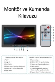 Resim POSCAM 7 İnç Hd Araç İçi Monitör HDMI VGA AV Girişli 