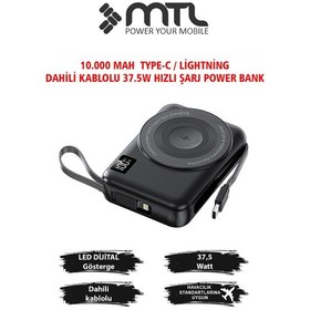 Resim Magsafe Uyumlu 3in1 37,5 Watt Hızlı Şarj Powerbank Watch Ve Airpods Şarj Destekli Mt4580 Siyah 