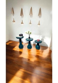 Resim Ahşap Mantar Sehpa 3 Lü Set Yosun Yeşili Masif Doğal Fiskos Sehpa Ve Zigon Takımı - Fiskos Çiçeklik Yosun Yeşili 