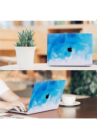 Resim Apple Uyumlu MacBook Air Kılıf 13.6 İnç M2-m3, Paint02 Touchıd'li Air M2-m3 A2681 A3113 İle Açık Mavi 