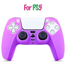 Resim Kontorland PS5 Gamepad Uyumlu Silikon Kılıf - Color Chaos (Purple Power) 