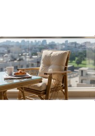 Resim Dekorzade 6 Kişilik Balkon Bahçe Teras Masa Takımı Oturma Grubu Balkon Takımı Balkon Mobilyası Bahçe Mobilyası Kahverengi 