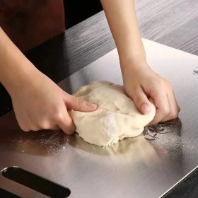 Resim Paslanmaz Çelik Kesme Tahtası 24X15 cm Mutfak Sebze Et Kesme Tahtası Doğrama Tahtası Mutfak Aksesuarları (5224) 