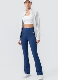Resim TOMMY LIFE TOMMYLIFE Siyah Esnek Yüksek Bel Spor Performans İspanyol Paça Tayt, T19BY-94686 