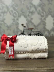Resim Banyo Ayak Havlusu 2'li Krem 