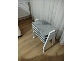 Resim Zigon Sehpa 4'lü Mermer Desenli Tepsi Model 