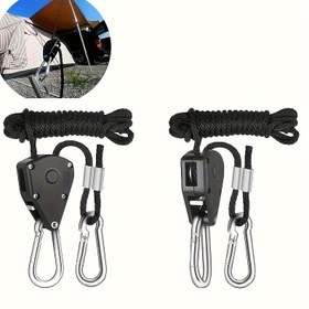Resim PVC Çadır Halat Gerginleştiricileri - Evrensel Ağır Hizmet Pul Çerçevesi Ayarlayıcıları ile Metal Askılar Kamp için, 1/8 İnç Kalınlığında Lanyard - 1pc/2pcs Set 