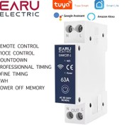 Resim Tuya WiFi Akıllı Devre Kesici MCB Zamanlayıcı Röle 1P+N 63A, 240V, Güç Enerjisi kWh Voltaj Akım Ölçer, Ses Uzaktan Kumanda Anahtarı, Kablolu Wi-Fi Fonksiyonu ile, Pil Gerektirmez, Ev için 