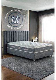 Resim Quatro Plus Lüks Yatak Seti - Çift Kişiilk Yaylı Visco Yatak, Metal Baza Ve Başlık Takımı 3'lü Set 180 x 200 
