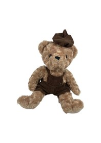 Resim Sevimli Kıyafetli Ayi Peluş Oyuncak 40 Cm Hediyelik Uyku Arkadaşı Bordo 