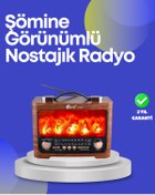 Resim Bosel Taşınabilir Kamp Hoparlörü – Solar Şarjlı, Şömine Efektli, 7W Güçlü Ses 
