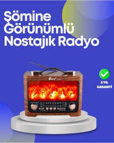 Resim Bosel Taşınabilir Kamp Hoparlörü – Solar Şarjlı, Şömine Efektli, 7W Güçlü Ses 