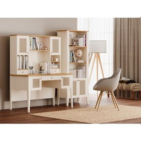 Resim Corso Çalışma Masası Ve Üst Modül Büyük Krem 