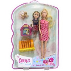 Resim Arya Pet Taşıma Seti Kalp Desenli Elbi̇seli 