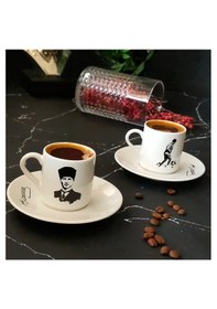 Resim Atatürk 2 Kişilik Kahve Fincan Takımı Mix-2 