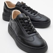 Resim Luvi Shoes Fiore Siyah Cilt Hakiki Deri Kadın Spor Ayakkabı Siyah 