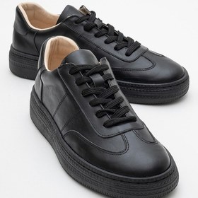 Resim Luvi Shoes Fiore Siyah Cilt Hakiki Deri Kadın Spor Ayakkabı Siyah 