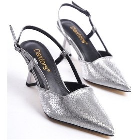 Resim Daxtors Garantili D438 Günlük Kadın Klasik Topuklu Ayakkabı PLATIN 