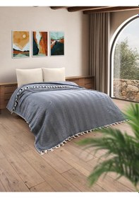 Resim Battaniye Pamuk Miren 180x200 Cm Lacivert 