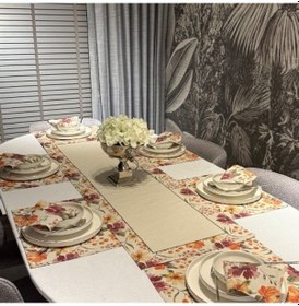 Resim Keten Jasmin Desen Runner 40x140 Cm Çok Renkli 