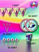 Resim 32 Kişilik Deniz Kızı Temalı Eko Set - Doğum Günü Parti Ve Eğlenceli Etkinlikler 7 