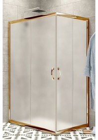 Resim Durul Duşakabin Kare Altın Profil Buzlu 5mm H:190 Altın 