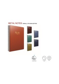 Resim Gıpta Metal Notes 17X24 CM 80 Yaprak Çizgisiz Defter 