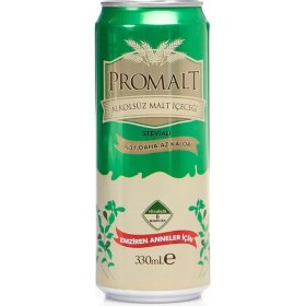 Resim Promalt Stevialı Alkolsüz Malt İçeceği 330 ml Emziren Anneler İçin Düşük Kalorili Besleyici İçecek 