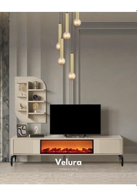 Resim Venti Siyah Tv Ünitesi Beyaz 