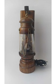 Resim Ahşap Elektrikli Gemici Feneri 