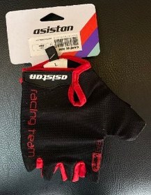 Resim Asistan Siyah kırmızı Kısa Parmak Bisiklet Eldiveni L Beden / Bisiklet 