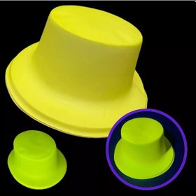 Resim Neon Partisi Sarı Renk Plastik Fötr Şapka - Crdt-874097 