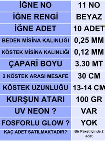 Resim Ea genset İstavrit Çaparisi 25x12 11 No 10 Beyaz İğneli 2li Paket 