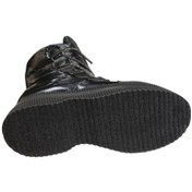 Resim Yazkış Kadın Siyah Krem Paraşüt Taşlı Kumaş 5cm Kalın Taban 26cm Bilek Uzunluğu Bağcıksız Fashıon Bo 001 