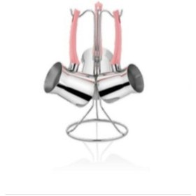 Resim İnter Çelik Sahra Cezve Takımı Sade Pembe 