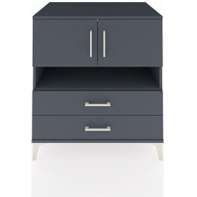 Resim Kronos Şifonyer 3 Raflı 2 Çekmeceli 2 Kapaklı 88x59x96 Antrasit-antrasit Antrasit 