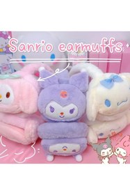 Resim So Iconic Sanrio Kuromi Sevimli Mor Renk Peluş Kulaklık 