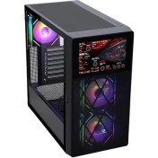 Resim Powerboost PB-P4367BB 3 RGB Fanlı LCD Ekranlı Mid-Tower Oyuncu Bilgisayar Kasası 