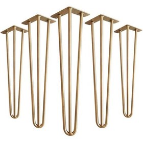 Resim Masa Mobilya Ayakları İçin Metal Altın Gold Firkete Takımı 55 Cm 