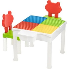 Resim İki Sandalyeli 87 Parça Bloklu Mega Aktivite Masası 