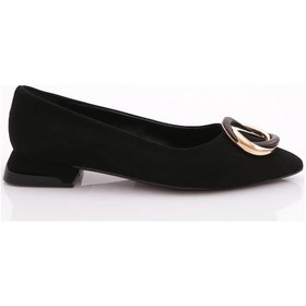 Resim Dgn 2810 Kadin Yuvarlak Tokali Babet 2810-1423-R1700 Siyah 