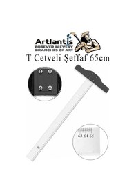 Resim T Cetveli Şeffaf 65 Cm 1 Adet Plastik Mika T Cetveli Çizim Cetveli Mimarlık Mühendislik Öğrenci Tasarım Cetveli Şeffaf 