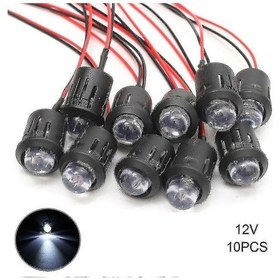 Resim 10 Adet/takım 12v 10mm Önceden Kablolanmış Sabit Led Ultra Parlak Su Berrak Ampul Kablosu 20cm Önceden Kablolanmış Led Beyaz 