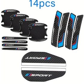 Resim Dashanshop 14 Parça Bmw Aksesuar Seti Kapı Kolu Koruma Jant Kapağı Çarpışma Önleyici Şerit Yağmur Çıtası 