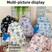 Resim DISNEY Stitch Sırt Çantası - Ayarlanabilir Askılı, Çok Bölmeli & Gizli Fermuarlı Cepli Hafif Dayanıklı Naylon Okul Çantası, Kolej için Sevimli Karikatür Baskılı Seyahat Sırt Çantası, İşe Gidiş, Sevgililer Günü Hediyesi, Disney Sırt Çantası 