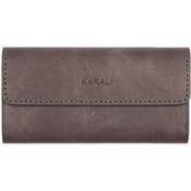 Resim Karalı Deri Hakiki Deri Unisex Portföy Gri Bc406-08 