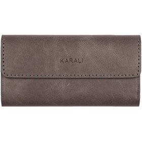 Resim Karalı Deri Hakiki Deri Unisex Portföy Gri Bc406-08 