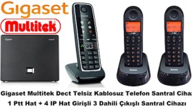 Resim Gigaset C530 3 Dahili Multitek Telsiz Kablosuz Telefon Santrali 